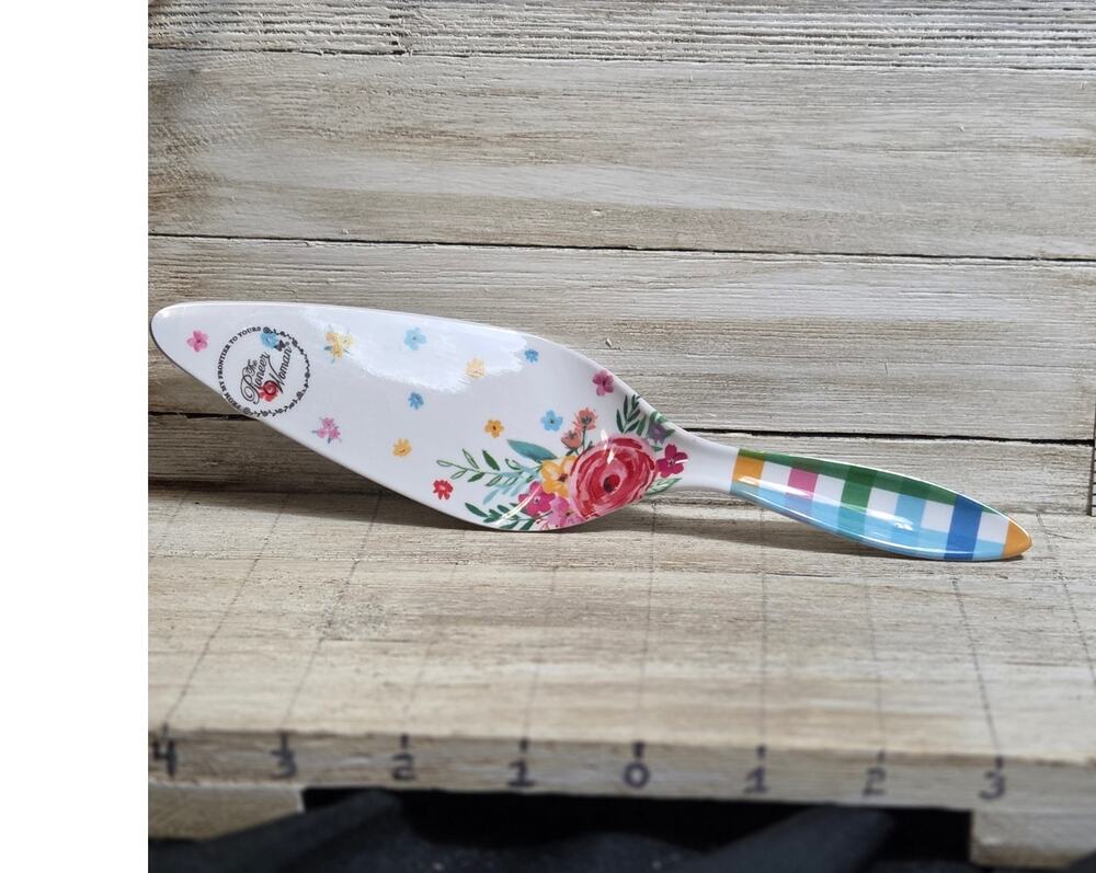 Pioneer Woman Floral Pie Cake Server Melamine 9.25" New With Label